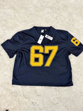 TNA ARITZIA Court Mesh Endgame Jersey Football Jersey Blue & Yellow Size 2XS NWT